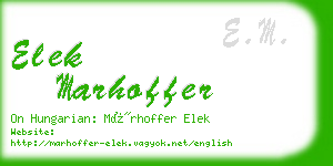 elek marhoffer business card